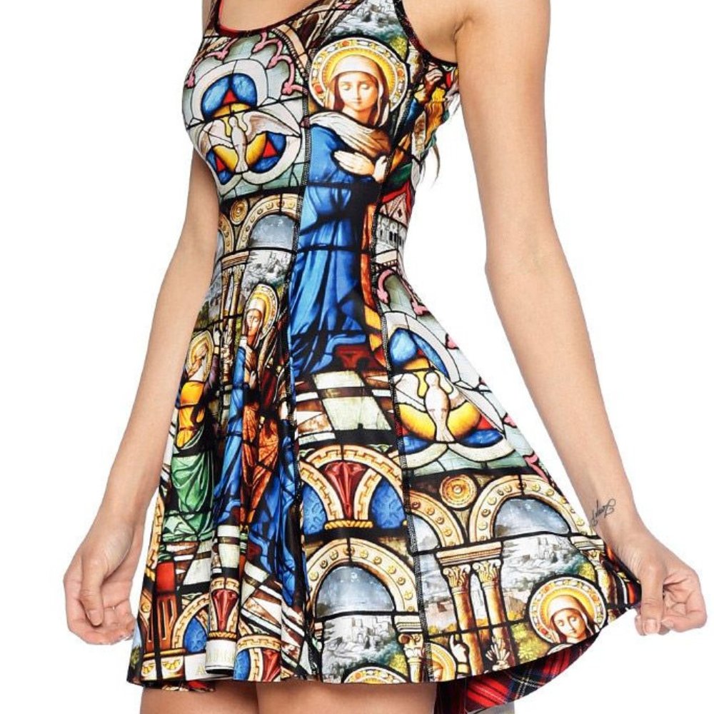 Blackmilk cathetral vs red tartan iod dress